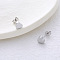 6 Pairs Stainless Steel Heart Stud Earrings, Stainless Steel Color