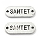 Tibetan Style Alloy Pendant, Lead Free & Cadmium Free, Oval with Word Santet, Antique Silver, 21x8x1.5mm, Hole: 1.2mm, 681pcs/1000g