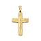 304 Stainless Steel Pendants, Cross with Jesus, Ion Plating(IP), Golden, 35x22.5x2.5mm, Hole: 6x4mm