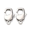 Brass Lobster Claw Clasps, Cadmium Free & Nickel Free & Lead Free, Platinum, 20x11.5x4mm, Hole: 2.4mm