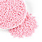 Baking Paint Glass Seed Beads, Heart, Pink, 3.5x4.5x4.5mm, Hole: 1mm, about 7620pcs/pound