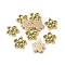Enamel Pendants, Cadmium Free & Nickel Free & Lead Free, with Brass Findings and Acrylic Pearl, Real 18K Gold Plated, Flower, Olive, 16.5x15x4mm, Hole: 1mm