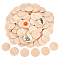 250Pcs Unfinished Wooden Cutouts, Flat Round, Antique White, 5x0.3cm