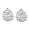 Anti-Tarnish 304 Stainless Steel Pendants, Flower Charm, Stainless Steel Color, 21x18x2.5mm, Hole: 1.6mm