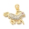 Brass Micro Pave Cubic Zirconia Pendants, Cadmium Free & Nickel Free & Lead Free, Horse, Real 18K Gold Plated, 16.5x21.5x4mm, Hole: 5x3mm