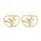 Rack Plating Alloy Pendants, Cadmium Free & Lead Free, Apple with Bird, Light Gold, 28x34x3mm, Hole: 1.8mm