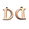 Ion Plating(IP) 304 Stainless Steel Alphabet Charms, Rose Gold, Letter.D, 12x9.5x1mm, Hole: 1mm