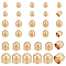BENECREAT 32Pcs 4 Style Real 24k Gold Plated Leather Cord Ends, Bell Shape Brass Caps Cord End Caps for Leather Cord, Tassels, Jewelry Making