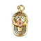 304 Stainless Steel Enamel Pendants, Hat with Heart Pattern Charms, with Jump Ring, Golden, 20.5x10.5x6mm, Hole: 3.4mm