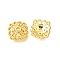 Flower Brass Clear Cubic Zirconia Bead Caps, Long-Lasting Plated, Cadmium Free & Lead Free, Rack Plating, Real 18K Gold Plated, 10x10x3.5mm, Hole: 1.2mm