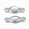 Tarnish Resistant 304 Stainless Steel Links connectors, Oval, Stainless Steel Color, 19x6.5x3.5mm, Hole: 2mm