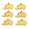 PVD Vacuum Plating 304 Stainless Steel Pendants, Laser Cut, Elephant, Real 18K Gold Plated, 12x17x1mm, Hole: 1.4mm