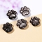 Natural Silver Obsidian Beads, Paw Print, 16x15x10mm