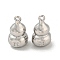 Brass Charms, Cadmium Free & Nickel Free & Lead Free, Gourd, Real Platinum Plated, 11x6mm, Hole: 0.9mm