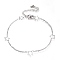 Tarnish Resistant 304 Stainless Steel Cable Chain Anklets, with Star Links and Lobster Claw Clasps, Stainless Steel Color, 9-1/8 inch(23cm)