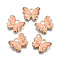 Alloy Enamel Charms, Butterfly, Light Gold, Dark Salmon, 10.5x13x3mm, Hole: 2mm