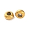 Ion Plating(IP) 202 Stainless Steel Beads, with Rubber Inside, Slider Beads, Rondelle, Golden, 7x3.5mm, Hole: 2mm