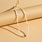 Glass Pearl Pendant Simple Luxury Necklaces for Women, Stainless Steel End Chains, Real 18K Gold Plated, White, 16.14 inch(41cm)