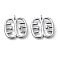 Brass Pendants, Long-Lasting Plated, Adinkra Symbols ESE NE TEKREMA, Platinum, 15x13.5x1.5mm, Hole: 1.4mm