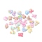 Cute Plastic Cabochons, Frosted, Mixed Shapes, Mixed Color, 15~27x16~23.5x4.5~6mm
