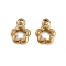 304 Stainless Steel Charms, Ion Plating(IP), Flower Charm, Real 18K Gold Plated, 7x5x1.5mm, Hole: 1mm