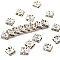 Brass Rhinestone Spacer Beads, Grade A, Square, Nickel Free, White, Silver Color Plated, Size: about 6mmx6mmx3mm, hole: 1mm