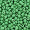 Frosted Opaque Glass Seed Beads, Round, Medium Sea Green, 4~5x2.5~5mm, Hole: 1mm, about 4500pcs/bag, 440~450g/bag