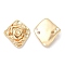 Brass Chandelier Components Links, Nickel Free, Rhombus, Real 18K Gold Plated, 14.5x13x3.5mm, Hole: 1.2mm