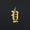 304 Stainless Steel Pendants, with Jump Ring, Old English, Letter, Laser Cut, Real 18K Gold Plated, Letter.Y, 17x9x1mm, Hole: 3mm