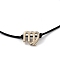 Adjustable Polyester Cord Slider Bracelets, with Golden Plated Alloy Constellation/Zodiac Sign Pendant, Virgo, 10-1/8 inch(25.6cm), Virgo: 11x12x5.5mm
