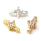 Rack Plating Brass Cubic Zirconia Multi-Strand Links, Long-Lasting Plated, Flower Connector, Mixed Color, 7x3.5x3mm, Hole: 1mm