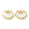 Brass Pave Shell Charms, Real 18K Gold Plated, Cloud, 11x13.5x3mm, Hole: 1.4mm