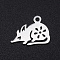 Non-Tarnish 201 Stainless Steel Charms, Mouse with Flower, Hollow, Stainless Steel Color, 11x15x1mm, Hole: 1.5mm