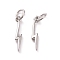 Brass Charms, with Jump Ring, Cadmium Free & Lead Free, Lightning, Platinum, 14.5x2.5x2mm, Hole: 3mm