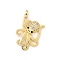 Brass Micro Pave Cubic Zirconia Pendants, Cadmium Free & Lead Free, Octopus, Real 16K Gold Plated, 25x18x3mm, Hole: 2x3mm