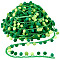 6.5 Yards Gradient Color Polyester Pom Pom Ball Tassel Ribbons, for Party Decoration, Medium Sea Green, 1 inch(25~26mm)