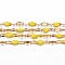 Ion Plating(IP) 304 Stainless Steel Link Chains, with Spool, with Enamel, Soldered, Golden, Yellow, 4~10x2x0.4~2mm, about 32.8 Feet(10m)/roll