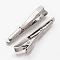 Brass Tie Clips, Platinum, 54x7x13mm