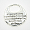 Alloy Pendants, Flat Round with Word, Platinum, 42x41x3.5mm, Hole: 13x19mm