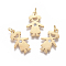316 Surgical Stainless Steel Pendants, with Micro Pave Cubic Zirconia and Jump Ring, Long-Lasting Plated, Girl, Clear, Real 18K Gold Plated, 19x12.5x2mm, Hole: 3.5mm
