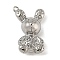 Non-Tarnish 304 Stainless Steel Pendants, Rabbit Charms, Stainless Steel Color, 23x14x8.8mm, Hole: 1mm