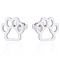 Stainless Steel Christmas Earrings with Reindeer, Bear Paw, Crane, Rose and Geometric Heart Design, Platinum, size 2