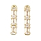 Brass Micro Pave Clear Cubic Zirconia Pendants, Cadmium Free & Nickel Free & Lead Free, Long-Lasting Plated, Rectangle Charms, Real 14K Gold Plated, 19x4x3.5mm, Hole: 1.5mm