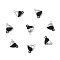 10 Sets Alloy Magnetic Clasps with Loops, Heart, Silver, 15x9.5x6mm, Hole: 1.5mm