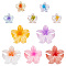 10Pcs 10 Colors Glitter Transparent & Opaque Plastic Claw Hair Clips for Woman Girls Thick Hair, Plumeria, Mixed Color, 36.5~62x40~70x26~44mm, 1pc/color