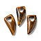 Natural Tiger Eye Pendants, Horn Charms, 41~43x20x7.5~8mm, Hole: 10.5~11mm