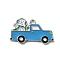 Winter Theme Alloy Enamel Pendants, Platinum, Vehicle, 14.5x24.5x1.7mm, Hole: 1.6mm