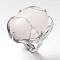 Adjustable Oval Brass Natural  Howlite Wide Band Rings, 17mm, Tray: 28x22mm