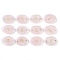 12Pcs 12 Styles Twelve Constellation Natural Rose Quartz Flat Oval Links Connector Charms, 16x12x3mm, Hole: 1.2mm, 1pc/style