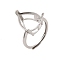 Rhodium Plated 925 Sterling Silver Adjustable Solitaire Ring Settings, 3 Prong Baroque Pear Ring Settings, Rack Plating, Teardrop, Real Platinum Plated, Tray: 13x18mm, Inner Diameter: US Size 8 1/2(18.5mm)